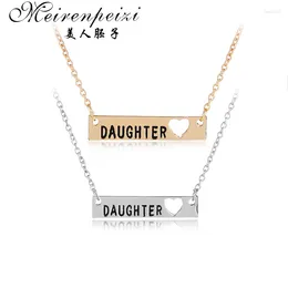 Pendant Necklaces Personalised Hand Stamped 'Daughter 'Pendants Silver Plated Necklace Women Jewellery Charm Gift For Family Girl