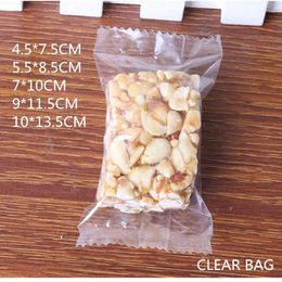 Gift Wrap Transparent Plastic Candy Packing Bag Clear Biscuit Pastry Food Package Pouch Chocolate Small Bread Cake Serration 100pcs