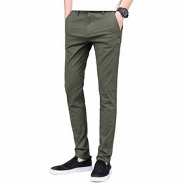 lightweight Casual Pants Men Slim Fit Classic Stretch Trousers for Men Spring Autumn Joggers Solid Army Green Pants Male W3SG#
