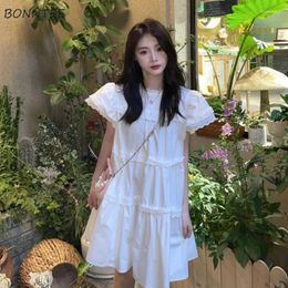 Party Dresses Flying Sleeve Women Pure Japan Style Tender Sweet Girls Summer Loose Design Simple All-match Leisure Fashion Daily Ins