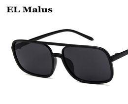 EL Malus Big Square Frame Sunglasses Men Women Brand Designer Reflective Lens Sun Glasses Male Female Eyewear Driving Oculos SG03681158