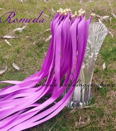 Party Decoration Cheao Purple Stain Ribbon Wedding Wands Stick For