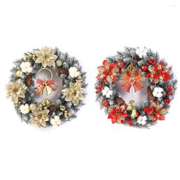 Decorative Flowers Christmas Decor Garland With Bell Ball Wreath Party Decoration Pine Cone Golden Balls