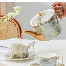 Mugs Light Luxury Ceramic Coffee Cup European Style Small And Saucer Set High-end Household Afternoon Tea