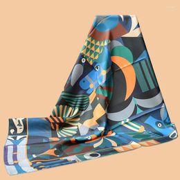 Scarves HuaJun 2 Store|| Versatile "Paradie En Fanfare" 90 Silk Scarf With Diagonal Spray Painting And Hand Sewn Edges For Men Wome