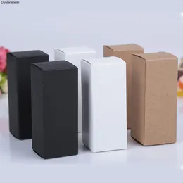 Gift Wrap 100pcs 10ml/20ml/30ml/50ml/100ml Blank White Black Kraft Paper Box For Dropper Bottle Cosmetics Party Boxes Valve Tubes