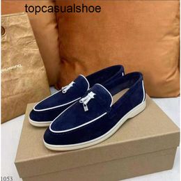 Loro Piano LP LorosPianasl Women Leather Mens Suede Dress Top-quality Shoes Lock Designer Walk Flats Loafers Luxury Moccasin Shoe 34-46 XY54