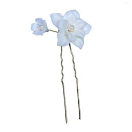 Hair Clips Barrettes Hairpin Jewellery White Flower Stable Headpiece Non-Slip Alloy For Valentines Day Christmas Gift Drop Delivery Hair Ot80F