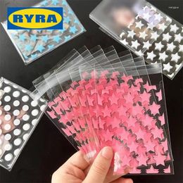 Gift Wrap 10/50Pcs Opp Plastic Bag Self Adhesive Transparent Bags Beads Jewelry Storage Packaging Kpop Small Card Holder