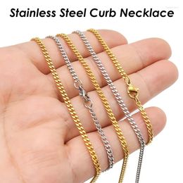 Chains 20 Pieces Stainless Steel Curb Necklace Gold Colour Cuban Link Chain For Women Or Men