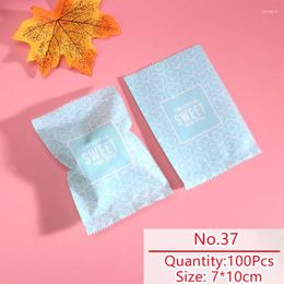 Gift Wrap 100pcs/lot Candy Cookies Bag Homemade Pack Sweet For You Letter Light Blue Cool Nougat Party Wedding Snack Food Packing