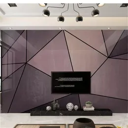 Wallpapers Wellyu Custom Wallpaper Papel De Parede Micro-carved Triangle Modern Minimalist Nordic Geometric Background Wall Paper Mural