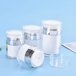 Liquid Soap Dispenser Acrylic Airless Pump Jar Empty Cream Bottle Refillable Cosmetic Containe