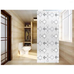 Window Stickers Self-Adhesive Privacy Film Strip Black And White Circle Pattern Glass Sticker For Home 45cmx100cm