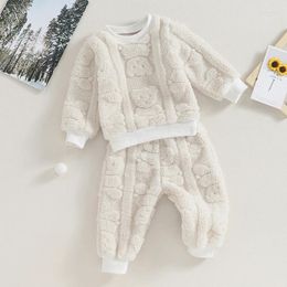 Clothing Sets Toddler Baby Boy Girl Warm Clothes Teddy Bear Sweatshirt Long Sleeve Fleece Pullover Top Pants Fall Set