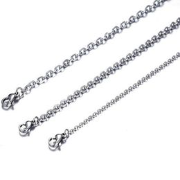 100pcs Lot Fashion Women's Whole in Bulk Silver Stainless Steel Welding Strong Thin Rolo O Link Necklace Chain 2mm 3mm w266u