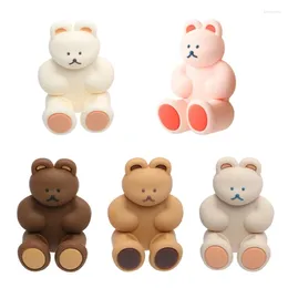 Kitchen Storage Cartoon Bear Silicone Toothbrush Holder Wall Mounted Suction Cup Rack Hooks Bathroom Bracket Accessories