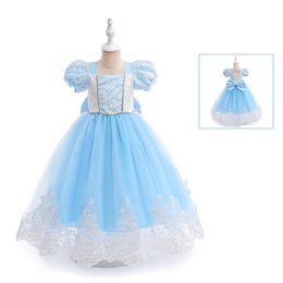 Lovely Sky Blue Square Girl's Pageant Dresses Flower Girl Dresses Girl's Birthday/Party Dresses Girls Everyday Skirts Kids' Wear SZ 2-10 D327210