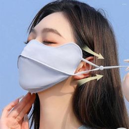 Scarves Summer Silk Mask Solid Color Sunscreen Face Scarf Gini Veil Eye Protection Cover Outdoor