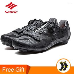 Cycling Shoes Santic Breathable Men's Road Bike Professional Team Racing Sport Bicycle Auto-locking Riding Sneakers