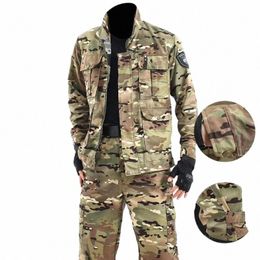 new Outdoor Work Clothes Men's Set Spring And Autumn Wear-resistant And Anti Fouling Camoue Labor Protective Clothing 25BS#