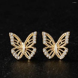 Stud Earrings Ear Cartilage Piercing Cute Small Butterfly For Women Studs Earring With Cubic Zircon
