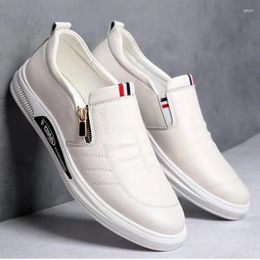 Casual Shoes Fashion Korean Spring Autumn Men's Leather Cover Daily Footwear Luxury Designer