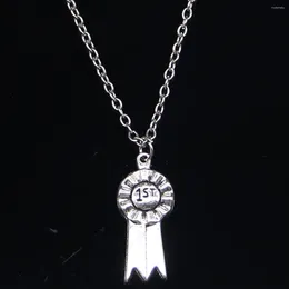 Chains 20pcs Fashion Necklace 27x12mm 1st Medal Award Pendants Short Long Women Men Colar Gift Jewellery Choker
