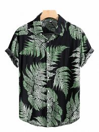 2024 Men's Fi digital Printed short-sleeved Shirt Men's Hawaiian printed shirt E1dI#