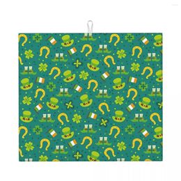 Table Mats St Patricks Day Pattern Seamless Drying Mat For Kitchen Accessories Decoration And