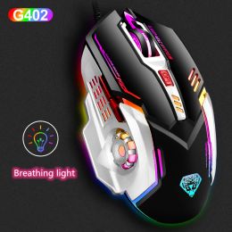 Mice For Desktop Notebook Computers 3200DPI Optical Gaming Mouse 4 Adjustable DPI Ergonomic Shape Gaming Backlit Mouse Black White