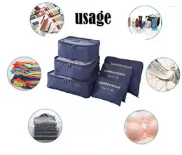 Storage Bags 6pcs/Set Travel Organizer Suitcase Packing Set Cases Luggage Clothes Bra Shoe Tidy Pouch Bag