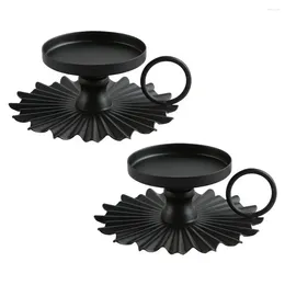 Candle Holders Home Decoration Holder Metal Elegant Vintage Iron Set With Scalloped Base Design For Wedding