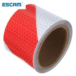 ESCAM New Arrival 2"x10' 3 Metres Red White Reflective Safety Warning Conspicuity Tape Film Stickers