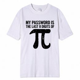 men's t-Shirt 100% Cott Math Equatis Print Funny Men t Shirt Fi Oversized Tshirt My Pas Is The Last Digits Of Pi b8JO#