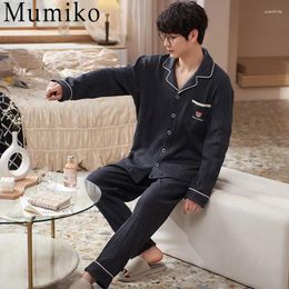 Men's Sleepwear Winter Cotton Pyjamas For Men 2PCS Lounge Pijama Hombre Home Clothes Pure Pyjamas Set