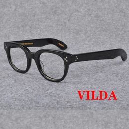 Optical Eyeglasses Frame Men Women Johnny Depp VILDA Vintage Glasses Computer Acetate Spectacle Frame For Male Clear Lens 240325