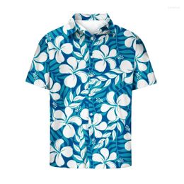 Men's Casual Shirts Flower Leaves 3d Print Hawaiian Shirt Men Summer Short Sleeve Tees Fashion Floral Oversized Button Lapel Blouse Tops