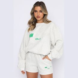 Designer White Women fox Tracksuits Two Pieces Short Sets Sweatsuit Female Hoodies Hoody Pants With Sweatshirt Loose T-shirt Sport Woman Clothes yq