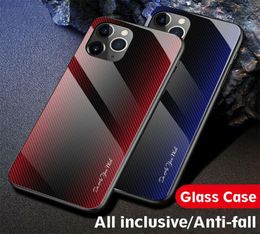 2020 New Phone Cover Case For iPhone 1211 Pro MaxXsXr7 8 Luxury Tempered Glass Hard Phone Cover Glass Shell Antifall Protecti3219114