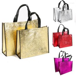 Storage Bags Women Foldable Shopping Bag Waterproof Reusable Eco Large Unisex Laser Non-woven Shoulder Tote Grocery Cloth Pouch