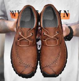 Casual Shoes LIHUAMAO American For Men Oxford Brown Derby Comfor Sneaker Lace Up Work Street Style Outdoor Footwear