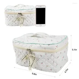 Storage Bags Box Bag Cotton Easy To Carry Large Capacity Outsourcing Floral Design Pattern Tool White