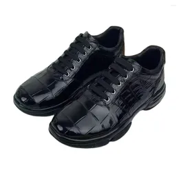 Casual Shoes 2024 Arrival Fashion Crocodile Skin Causal Men Male Genuine Leather Sneakers Pdd289