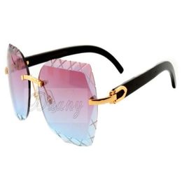 19 factory direct color sculpture lens high quality carved sunglasses 8300593 pure natural black horn cool sunglasses size60185261481