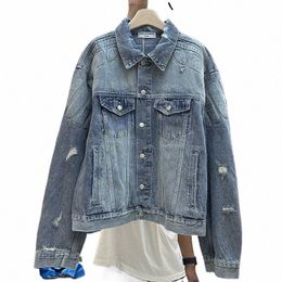 water-wed ripped Jean Jacket 2024 Hot New 2024 Hot New C63G#