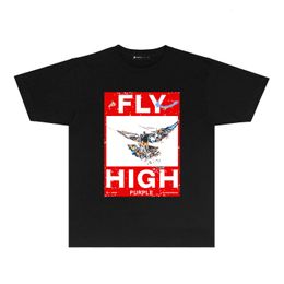 purple brand T Shirt Tee shirts Designer Tshirts For Men Womens Fashion tshirt PUR017 Damaged Eagle print short sleeve T-shirt size S-XXL