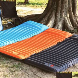 Outdoor Pads Inflatable Mattress Cam Mat Foldable Picnic Blanket Hiking Air Cushion Portable Slee With Storage Bag Drop Delivery Dhvec Dhnxx