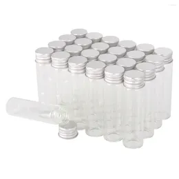 Storage Bottles 24 Pieces/lot 5ml 7ml 10ml 14ml 18ml 20ml 25ml 30ml Glass With Aluminium Caps Empty Perfume Candy Jars For Art DIY Crafts