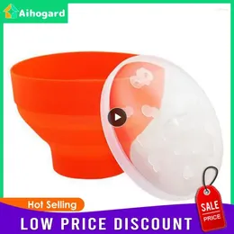 Bowls Silicone Popcorn Bowl Microwave Oven Folded Bucket Creative High Temperature Resistant Large Covered